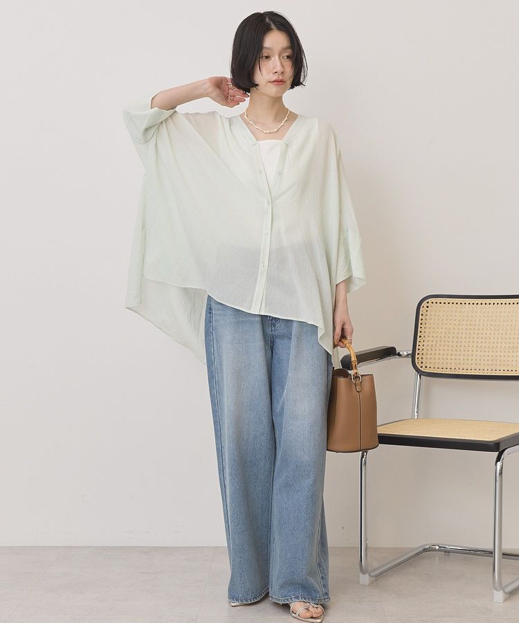 AMERICAN HOLIC「【接触冷感】Vネックポンチョシャツ」|シャツ・ブラウス|