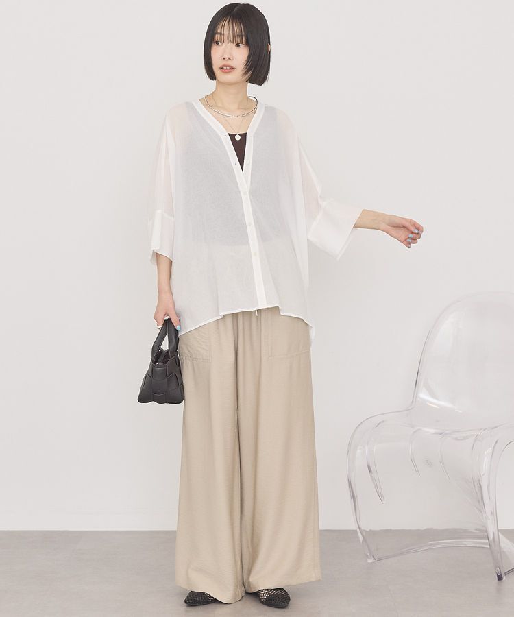 AMERICAN HOLIC「【接触冷感】Vネックポンチョシャツ」|シャツ・ブラウス|