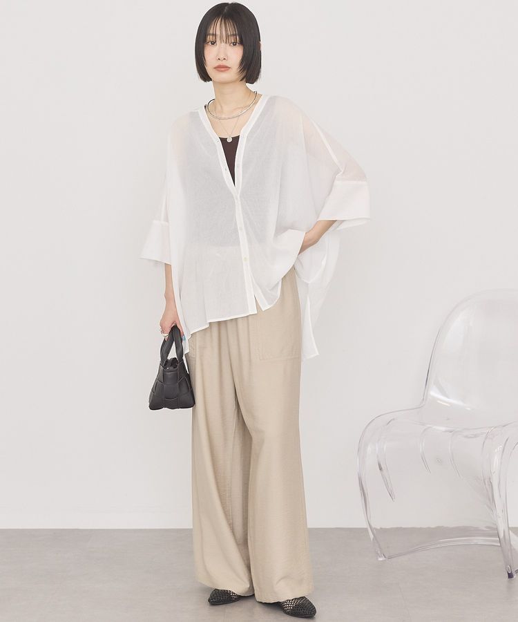 AMERICAN HOLIC「【接触冷感】Vネックポンチョシャツ」|シャツ・ブラウス|