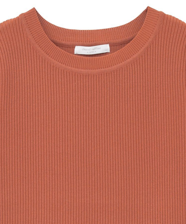 Green Parks「袖レイヤー5分袖ニットプルオーバー」|ニット・セーター|