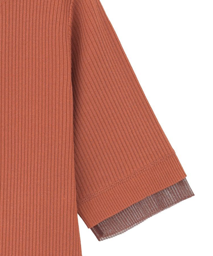 Green Parks「袖レイヤー5分袖ニットプルオーバー」|ニット・セーター|