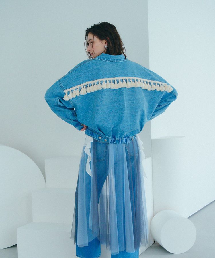 Editt by YECCA VECCA「フリンジデニムジャケット」|テーラードジャケット|