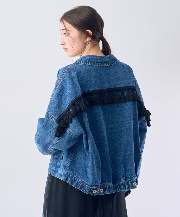 Editt by YECCA VECCA「フリンジデニムジャケット」|テーラードジャケット|