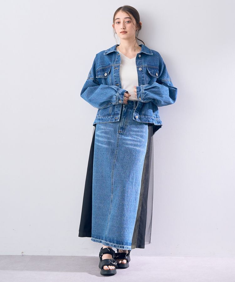 Editt by YECCA VECCA「フリンジデニムジャケット」|テーラードジャケット|