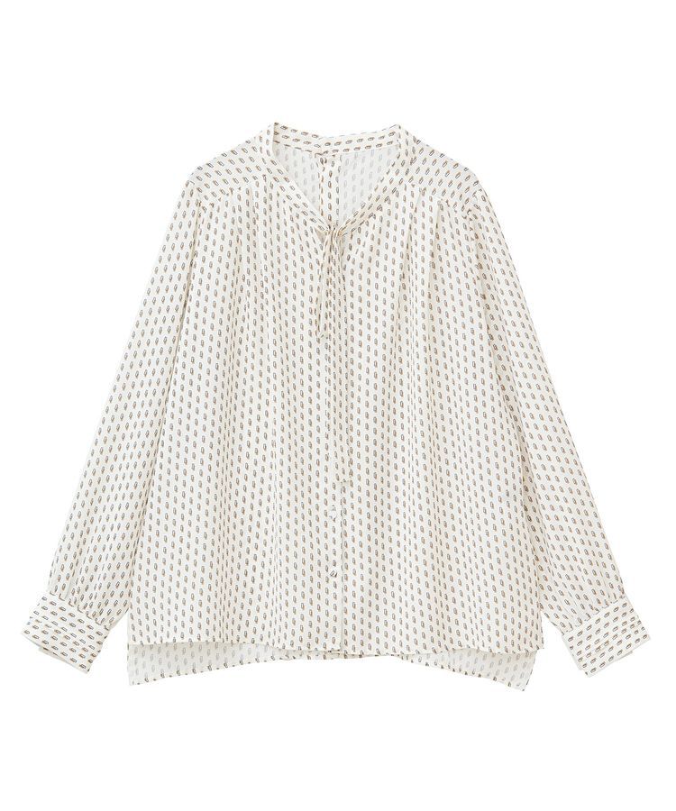 YECCA VECCA「ジオメ柄ボウタイブラウス」|シャツ・ブラウス|
