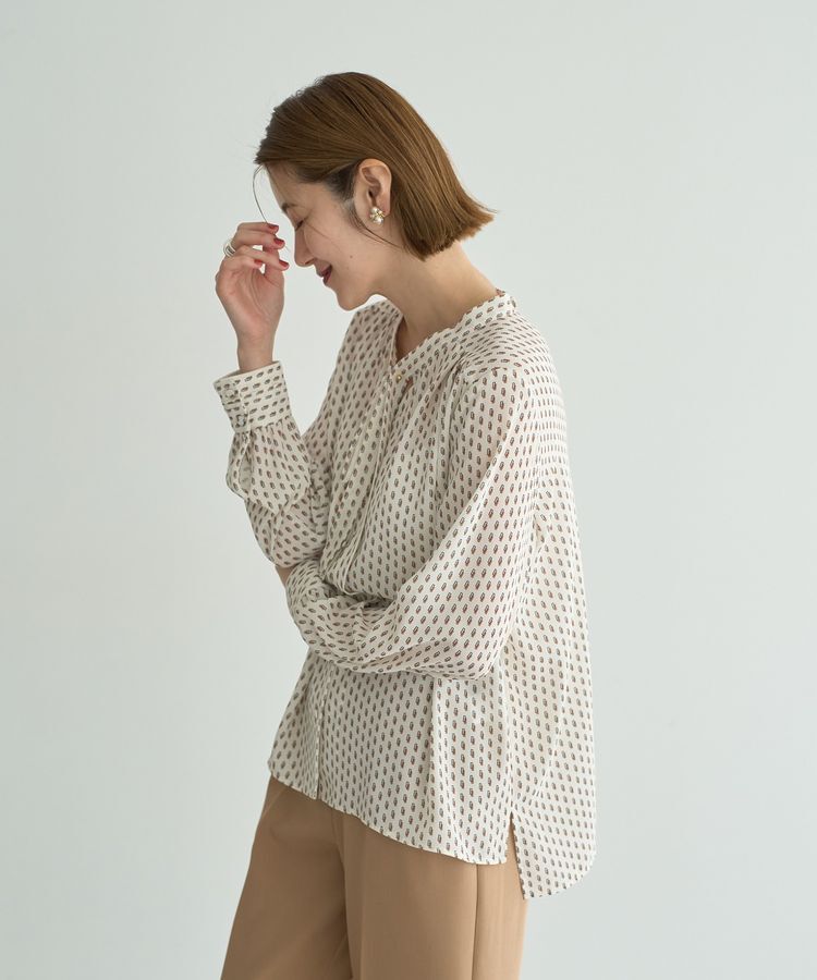 YECCA VECCA「ジオメ柄ボウタイブラウス」|シャツ・ブラウス|