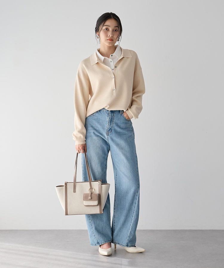 YECCA VECCA「2wayレイヤード風ポロニット」|ニット・セーター|