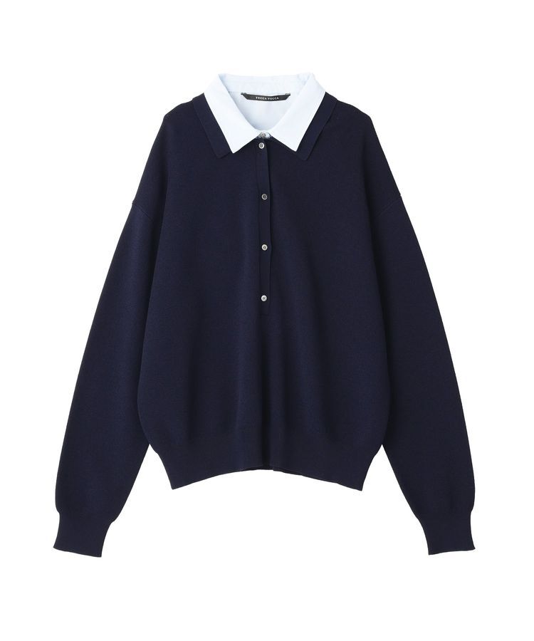 YECCA VECCA「2wayレイヤード風ポロニット」|ニット・セーター|