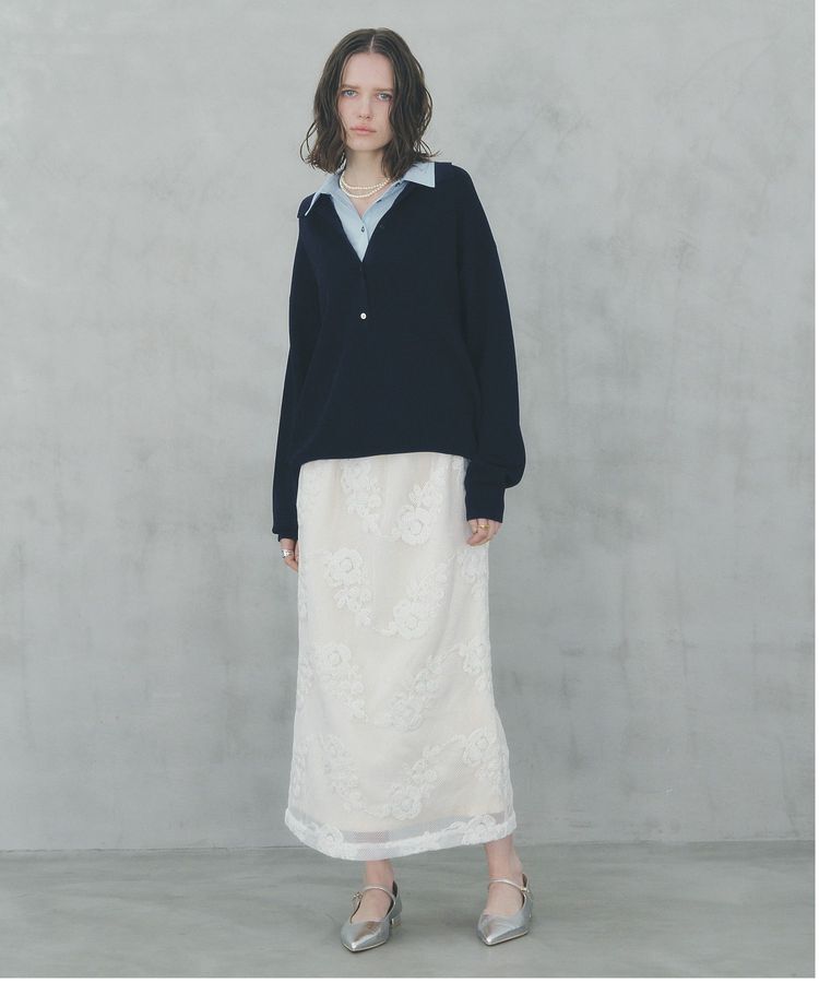 YECCA VECCA「2wayレイヤード風ポロニット」|ニット・セーター|