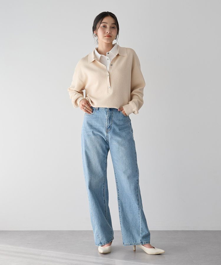 YECCA VECCA「2wayレイヤード風ポロニット」|ニット・セーター|