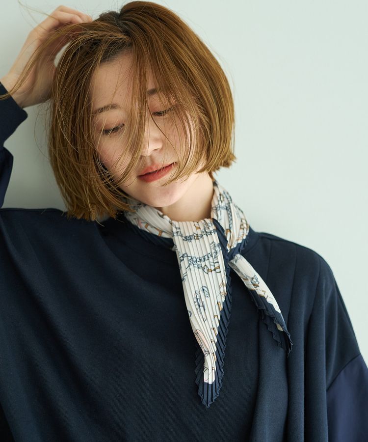 YECCA VECCA「ビットプリントプリーツスカーフ」|バンダナ・スカーフ|