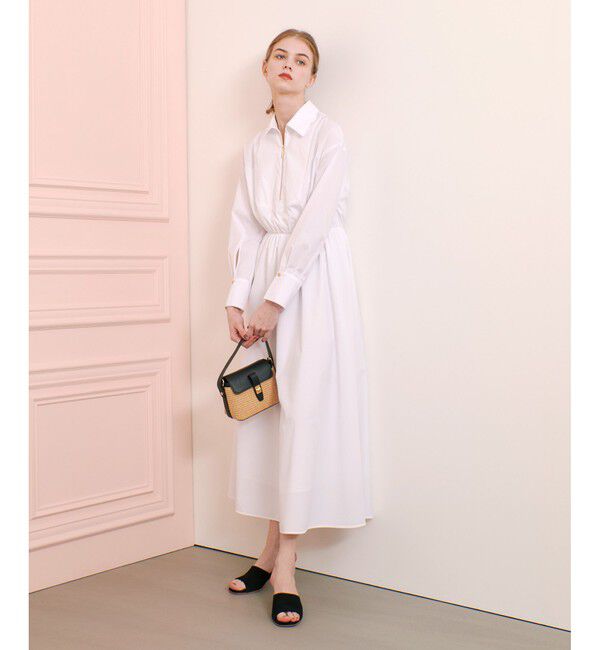 LOULOU WILLOUGHBY「【LOULOU WILLOUGHBY】ボリュームギャザーシャツワンピース」|ワンピース|ホワイト