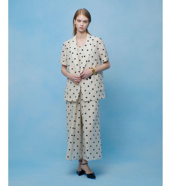 LOULOU WILLOUGHBY「【LOULOU WILLOUGHBY】オーガンドットハーフスリーブジャケット」|テーラードジャケット|