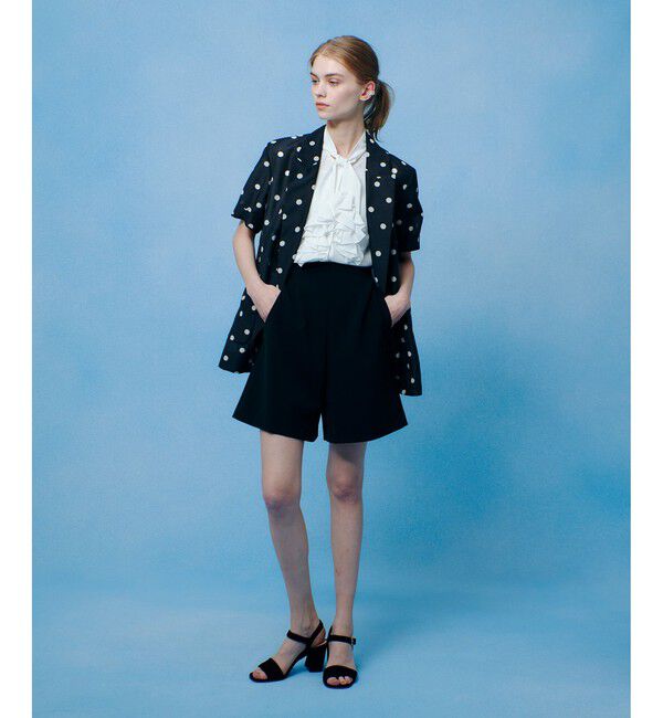 LOULOU WILLOUGHBY「【LOULOU WILLOUGHBY】オーガンドットハーフスリーブジャケット」|テーラードジャケット|