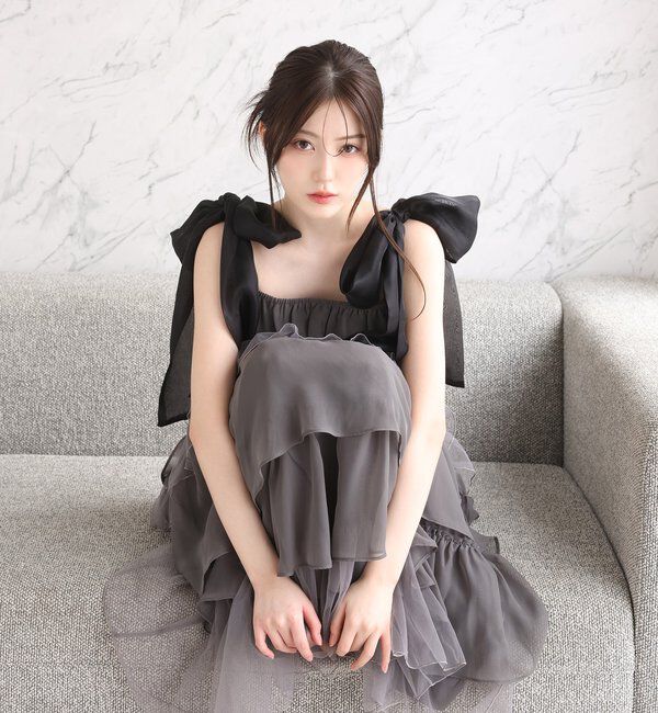  「肩リボンティアードキャミワンピ」|ワンピース|