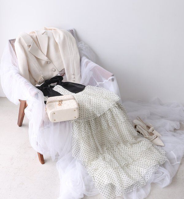  「肩リボンティアードキャミワンピ」|ワンピース|