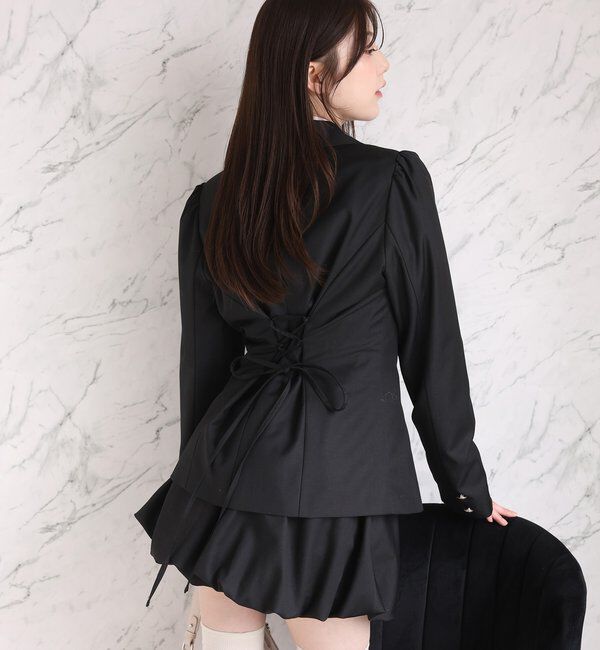  「後ろレースアップテーラードジャケット/SM展開」|ダウンベスト・ベスト|