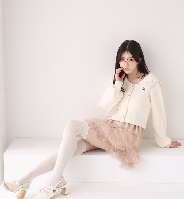  「チュールティアードミ二スカート」|スカート|