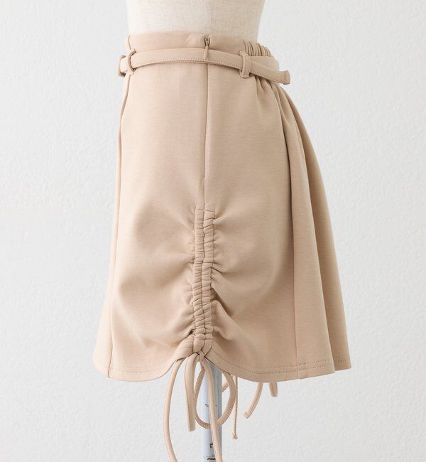  「ベルト付きサイドドロストミニスカート」|スカート|