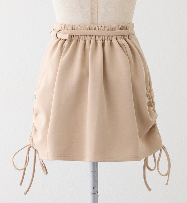  「ベルト付きサイドドロストミニスカート」|スカート|