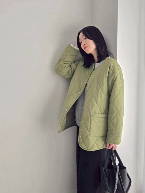 Samansa Mos2 blue「キルトミドルコート」|その他|