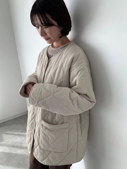 Samansa Mos2 blue「キルトミドルコート」|その他|