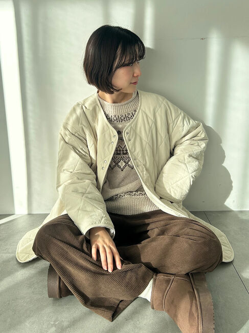 Samansa Mos2 blue「キルトミドルコート」|その他|