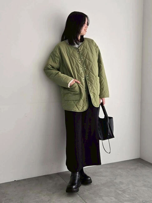 Samansa Mos2 blue「キルトミドルコート」|その他|