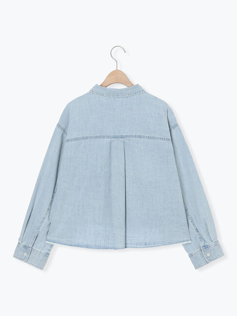 Samansa Mos2「デニムショート丈シャツ」|シャツ・ブラウス|