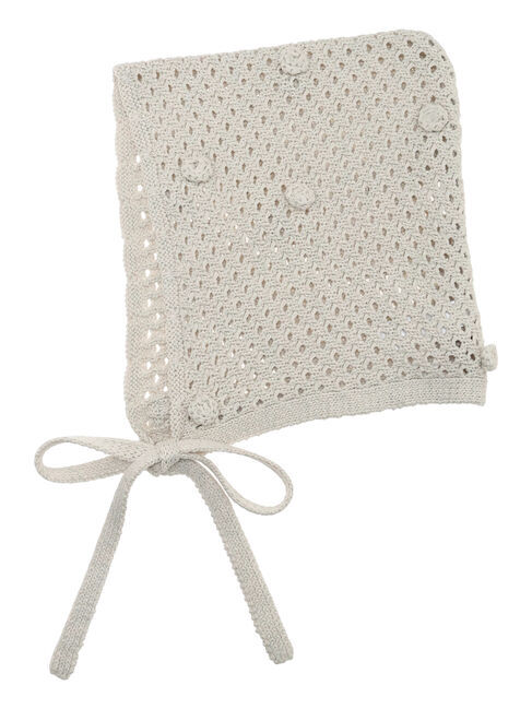 Samansa Mos2「ポンポン付きボンネット」|その他|ベージュ