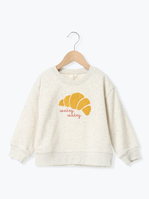 Samansa Mos2 Lagom「クロワッサンさがら刺繍トレーナー」|Tシャツ・カットソー|ＴＯＰグレー