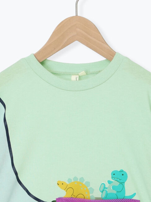 Samansa Mos2 Lagom「【吸水速乾】メッシュポケット恐竜Tシャツ」|Tシャツ・カットソー|