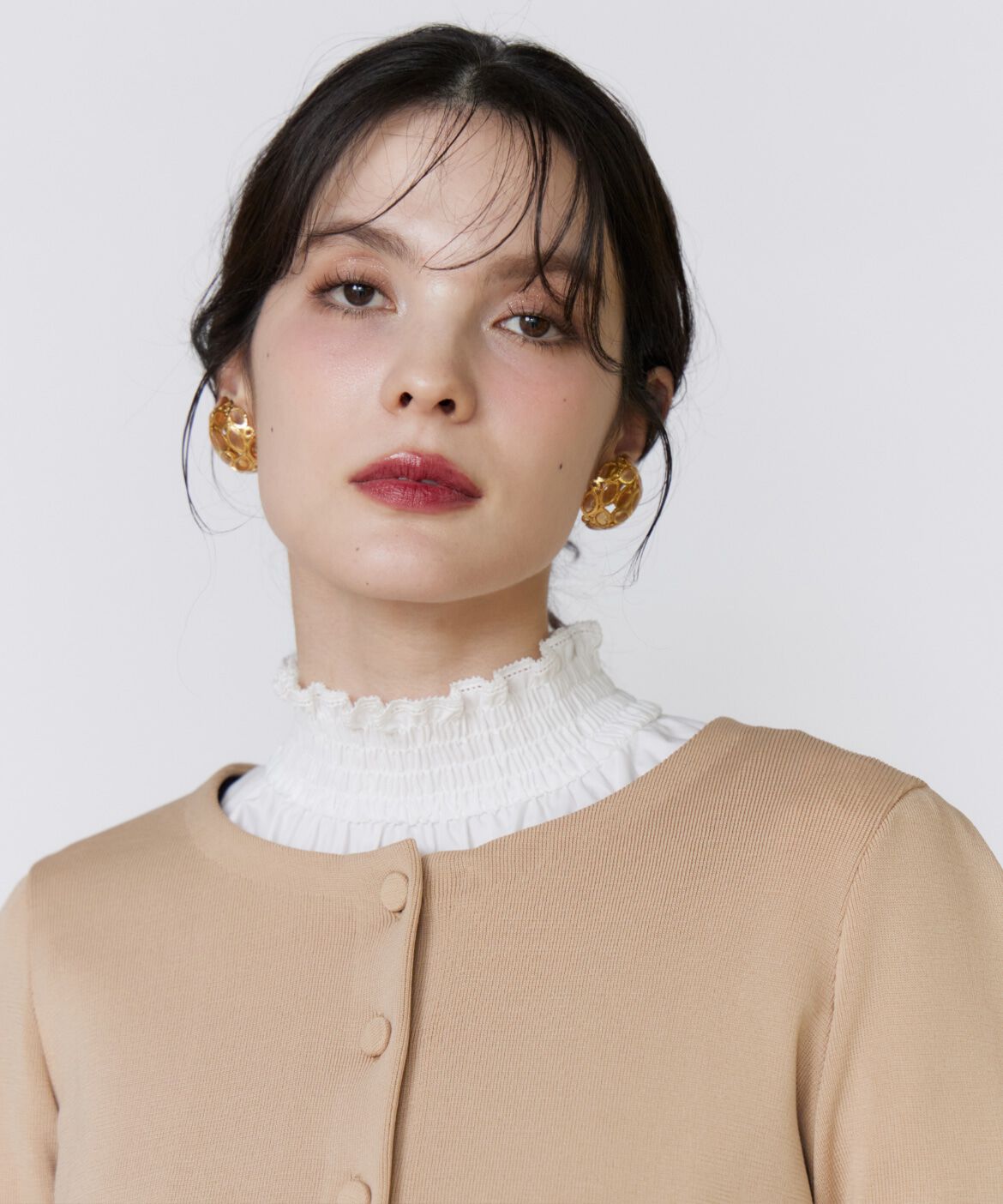 Maglie le cassetto「《大きいサイズ》くるみ釦ニットカーディガン《M Maglie le cassetto》」|カーディガン|