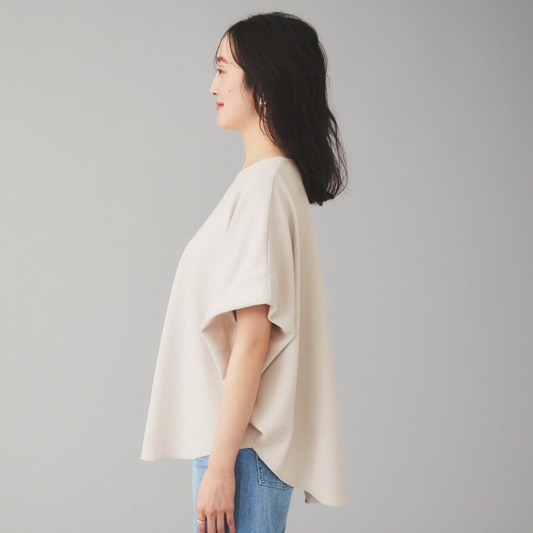 UNTITLED「【Munich】ダブルフェイスブークレータックショルダートップス」|Tシャツ・カットソー|