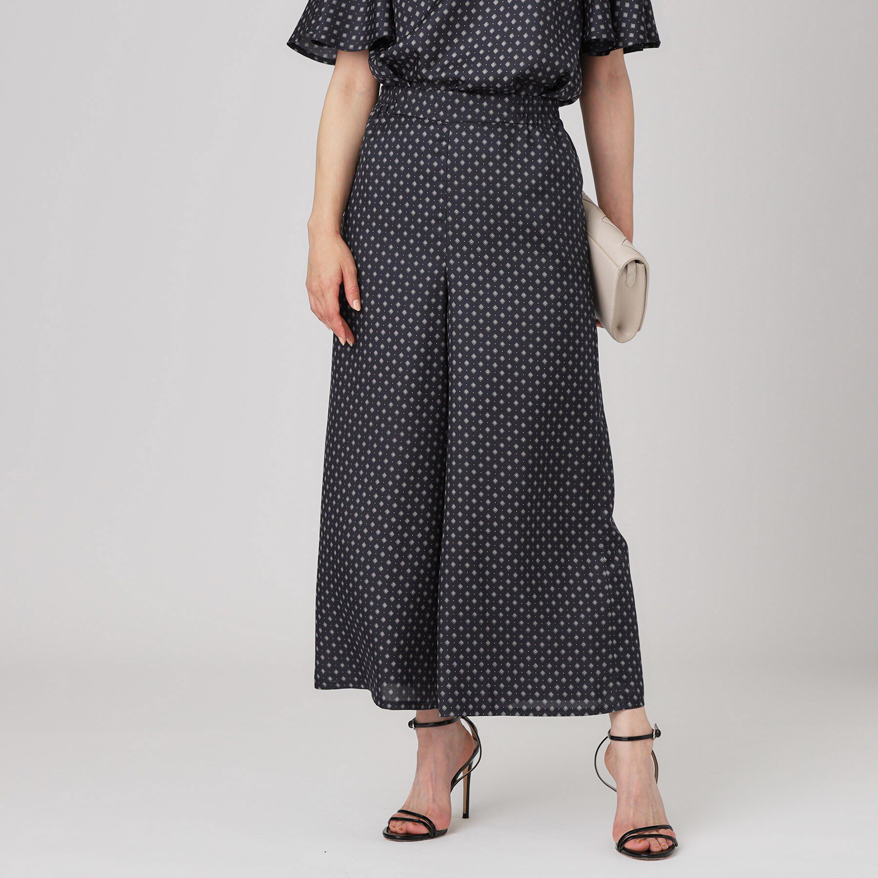 COUP DE CHANCE「【手洗い可／日本製】小紋柄ワイドパンツ」|その他|ネイビー(194)