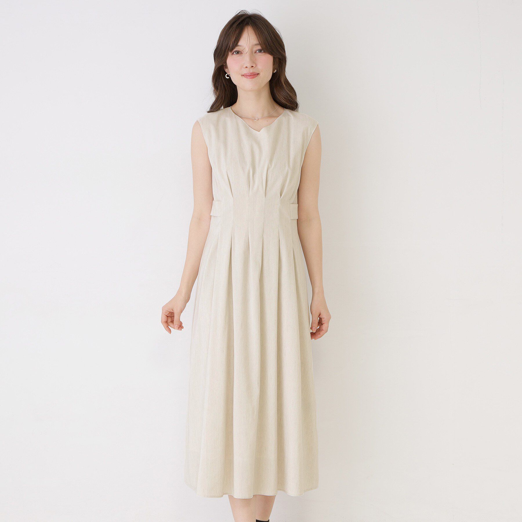 COUP DE CHANCE「【手洗い可／日本製】ノースリーブフレアワンピース」|ワンピース|