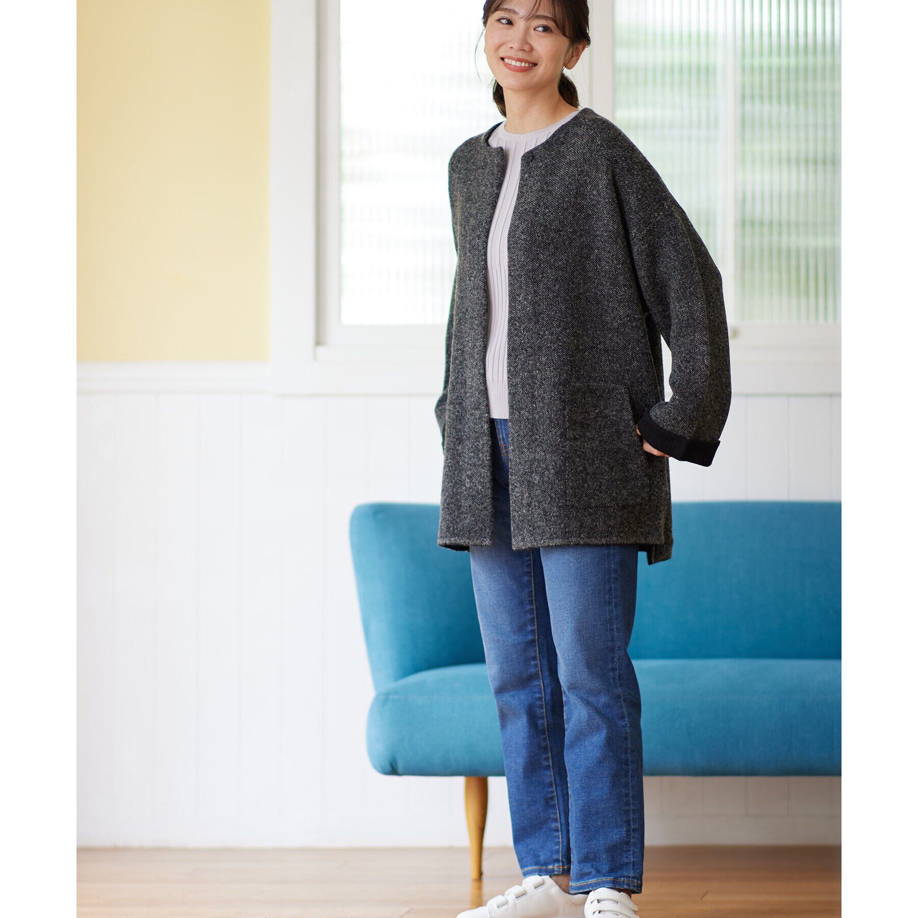 Reflect「【洗える】ストレートシルエットストレッチデニム」|デニム|