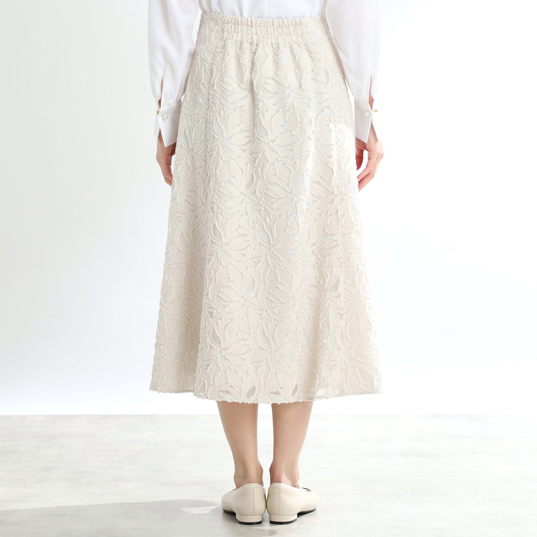 Reflect「【手洗い可】カットジャカードロングスカート」|スカート|