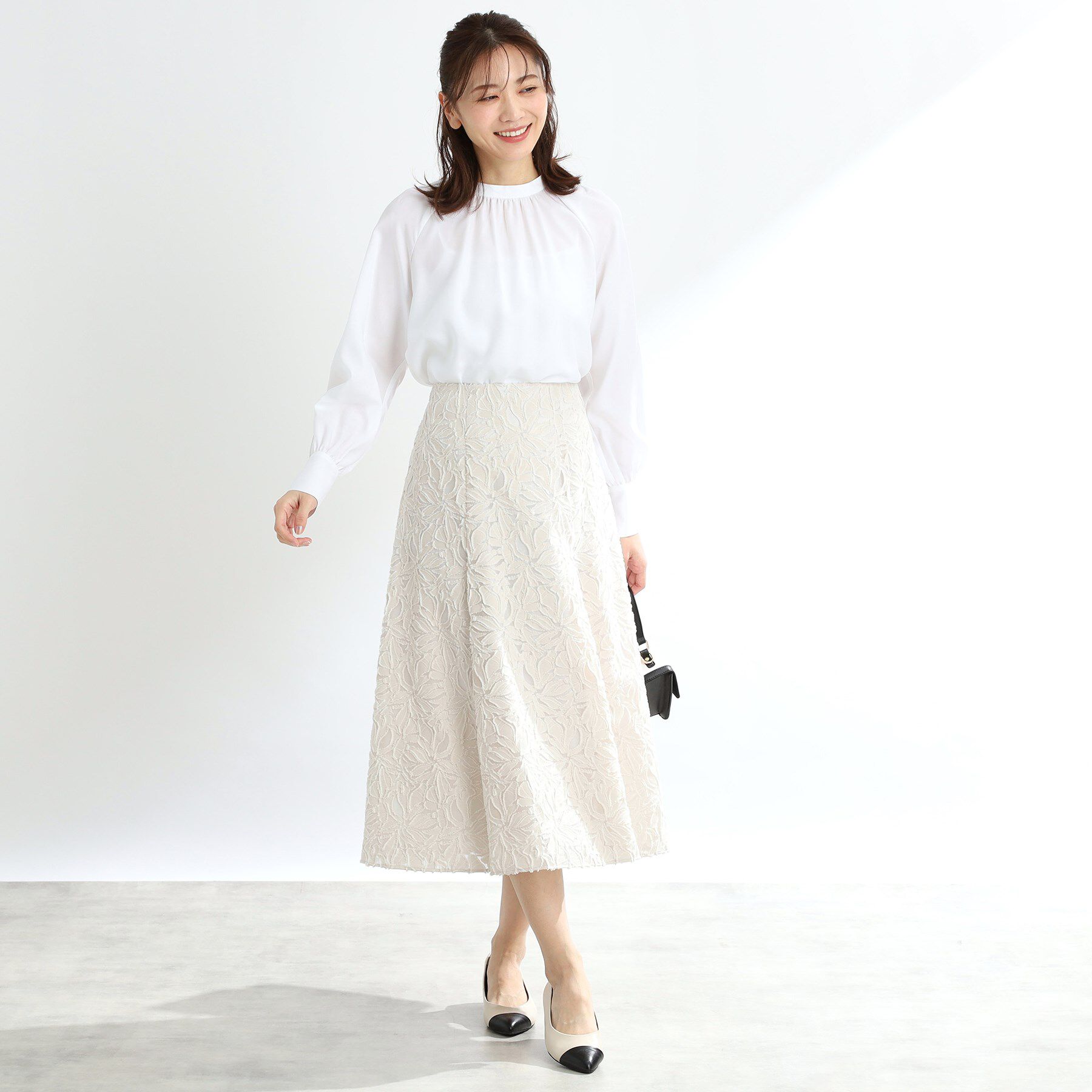 Reflect「【手洗い可】カットジャカードロングスカート」|スカート|