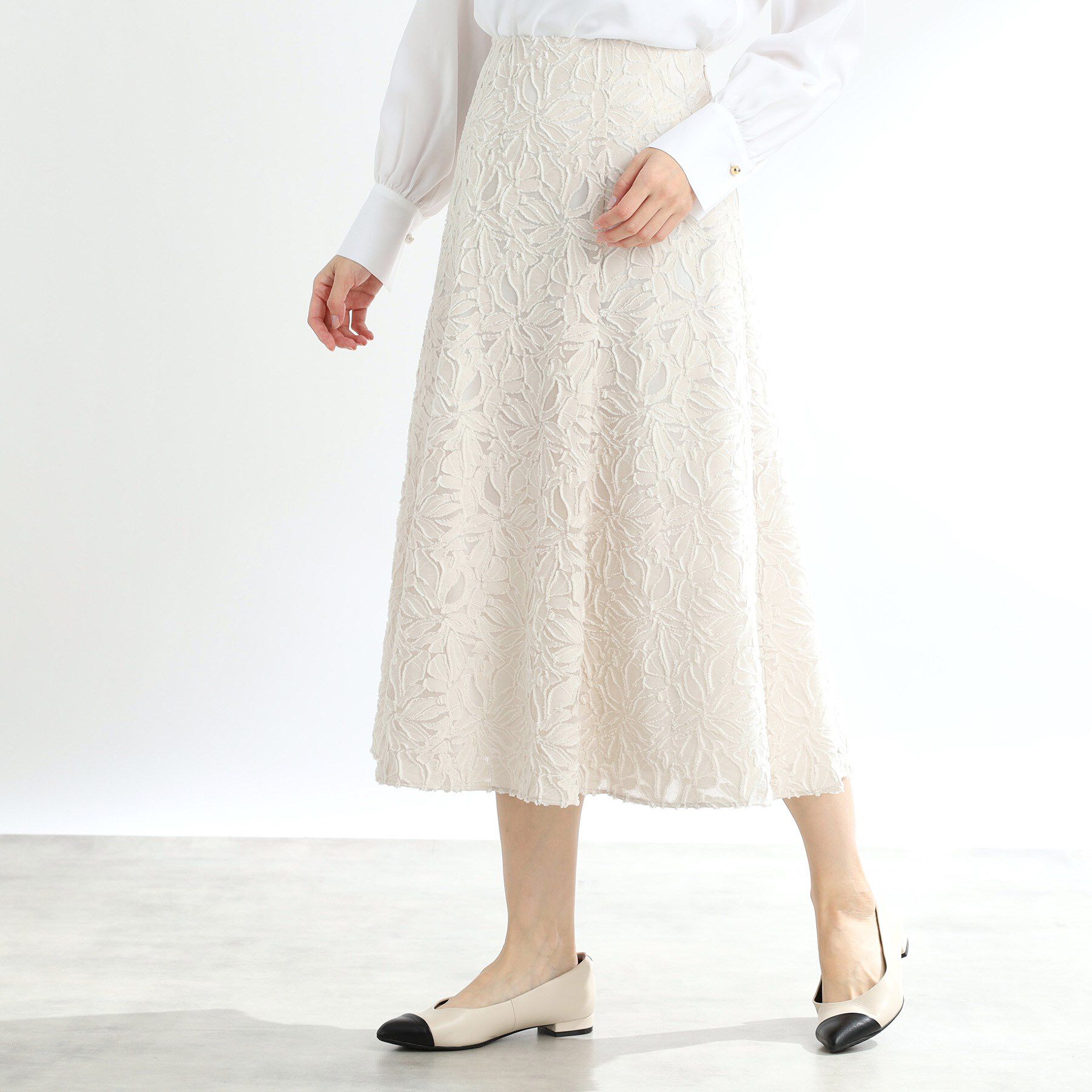 Reflect「【手洗い可】カットジャカードロングスカート」|スカート|