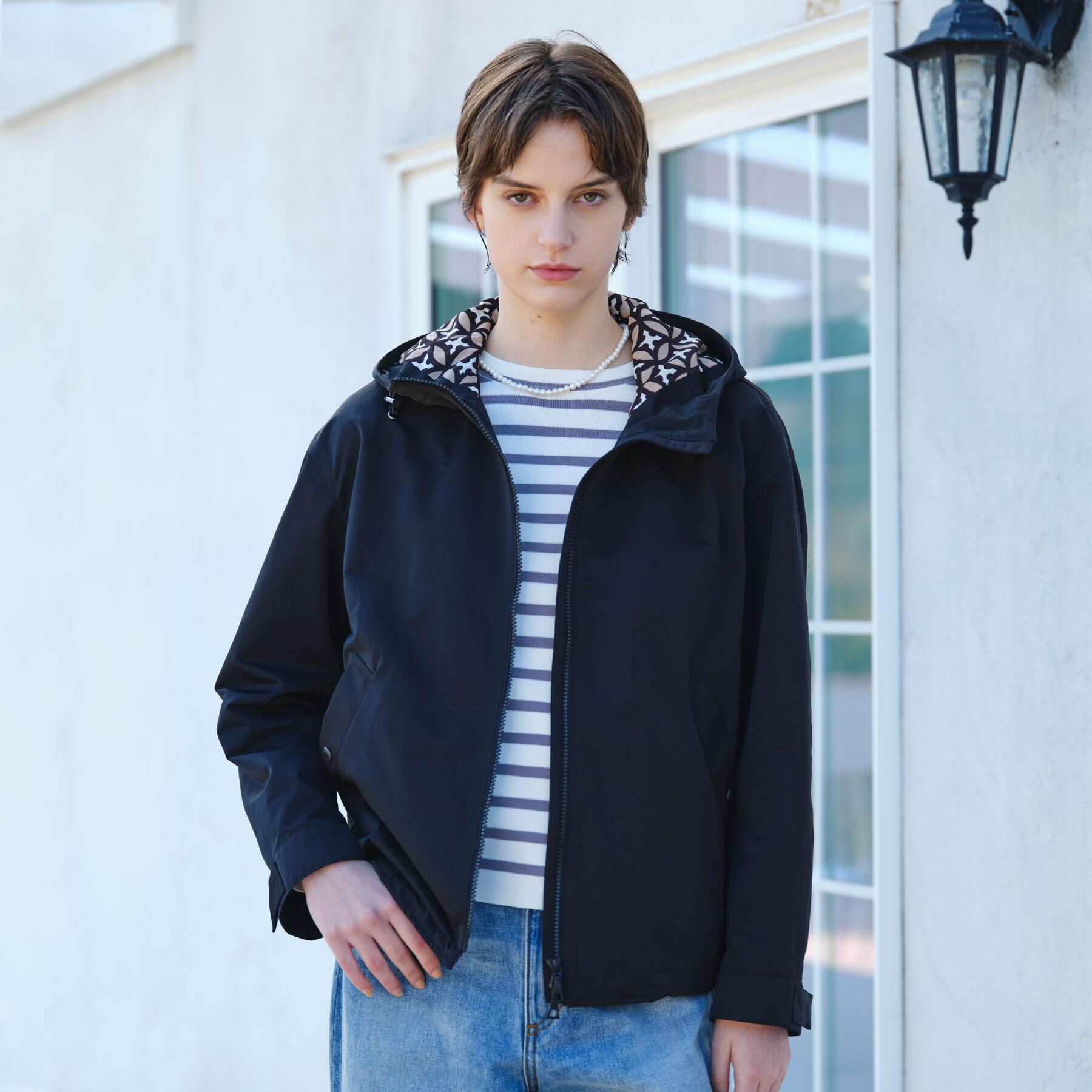 DRESSTERIOR「【ウォッシャブル/撥水素材】撥水ツイル マウンテンパーカー」|ブルゾン・スタジャン|ブラック(019)