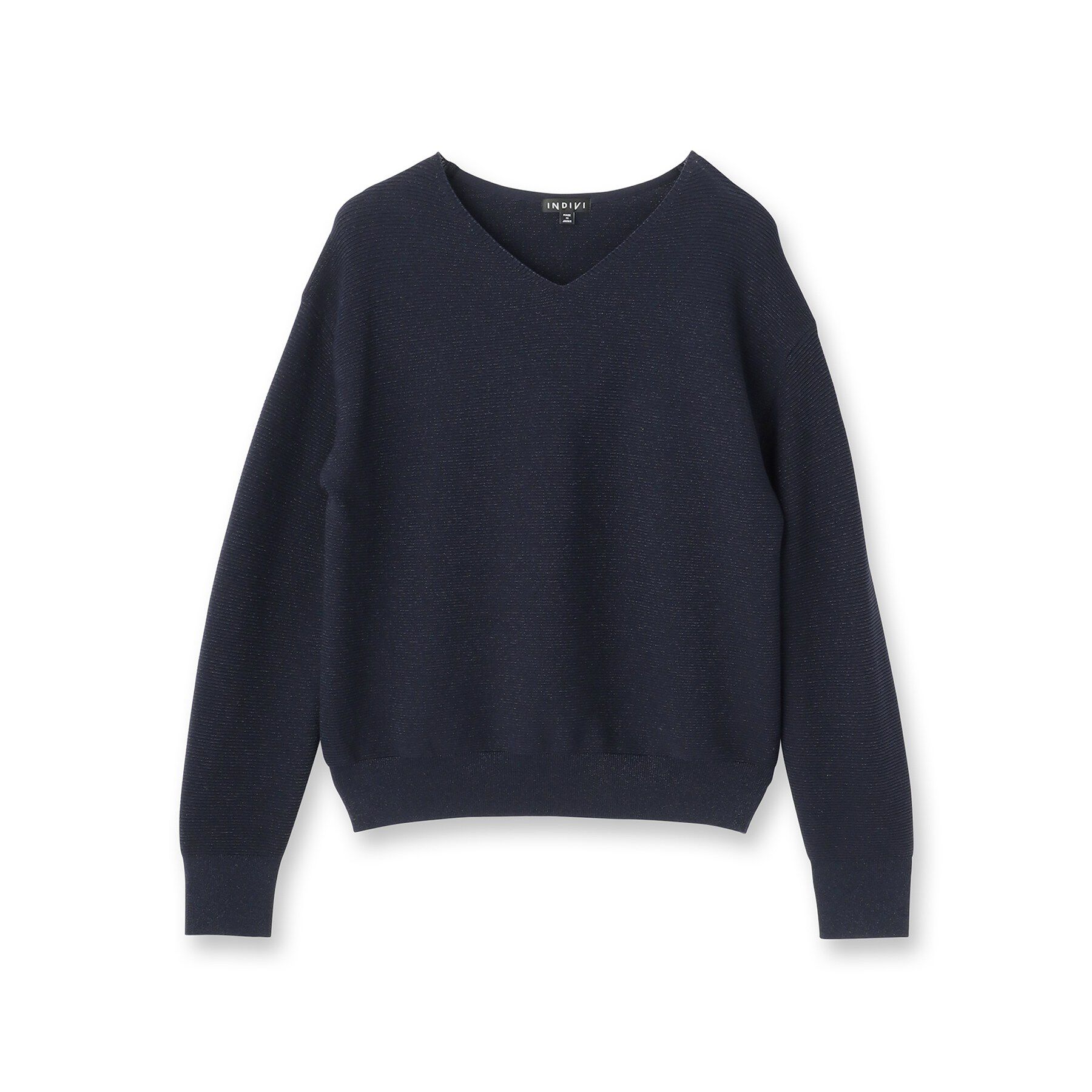 INDIVI「【洗える／軽量】きらめきVネックニット」|ニット・セーター|