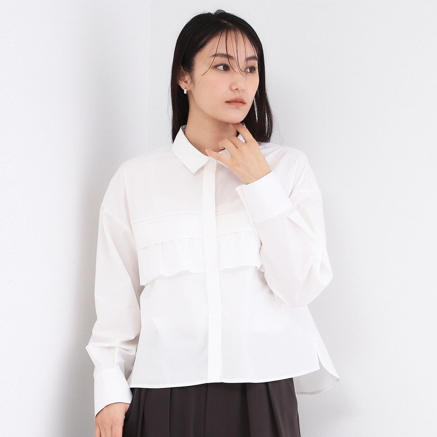 OPAQUE.CLIP「タックフリルシャツ【洗濯機OK】」|シャツ・ブラウス|