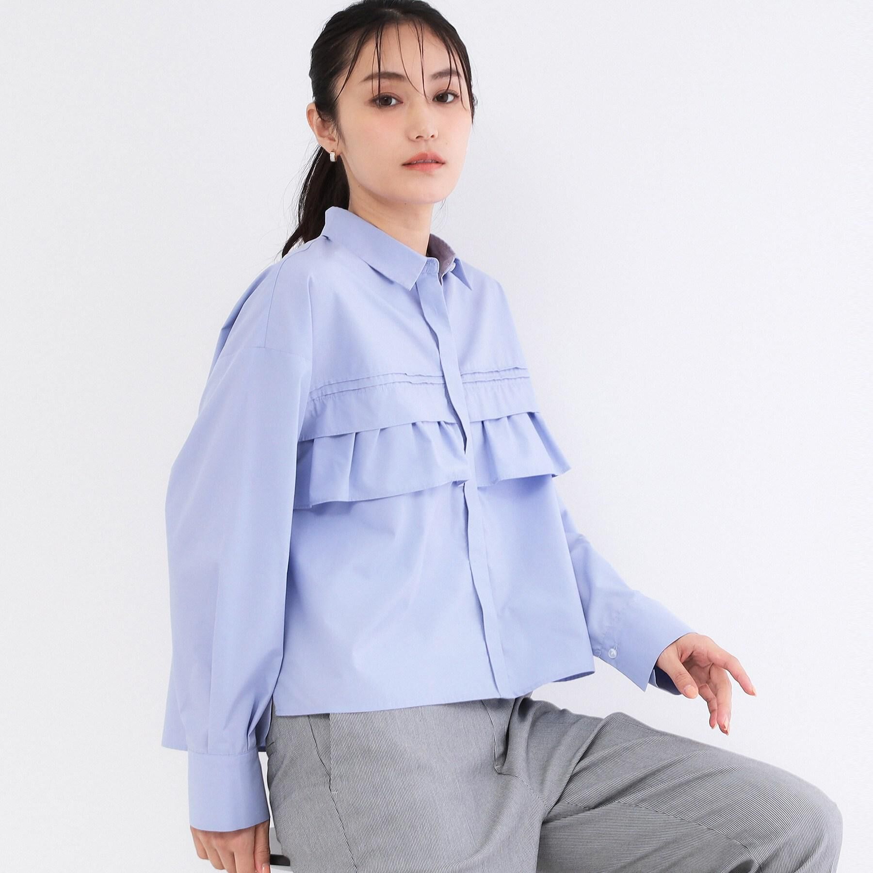 OPAQUE.CLIP「タックフリルシャツ【洗濯機OK】」|シャツ・ブラウス|