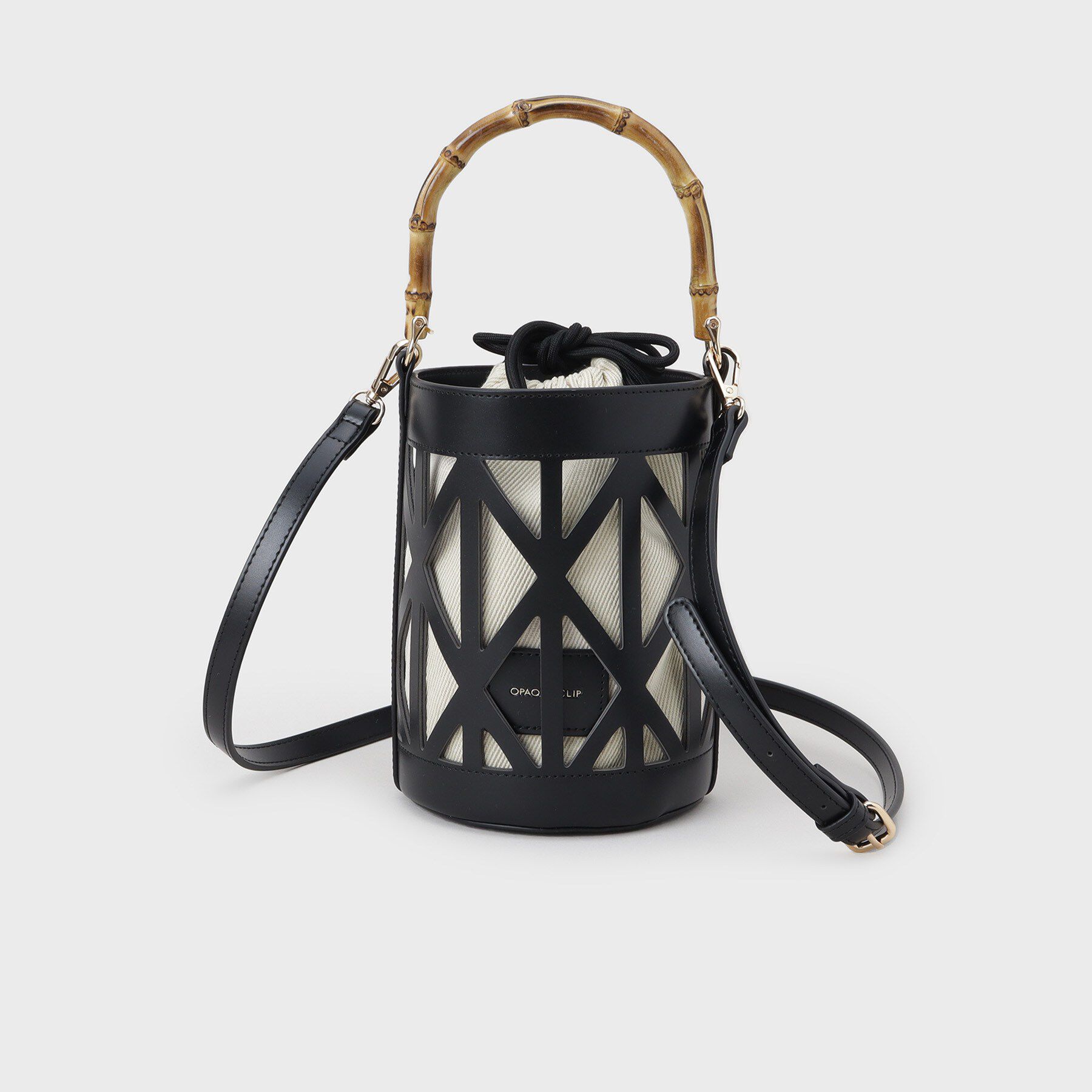 OPAQUE.CLIP「バンブーハンドルパンチングバケツ型バッグ」|ハンドバッグ|