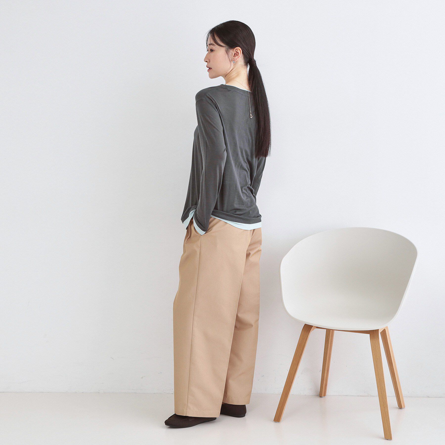 OPAQUE.CLIP「配色レイヤードロングスリーブTシャツ【洗える】」|Tシャツ・カットソー|