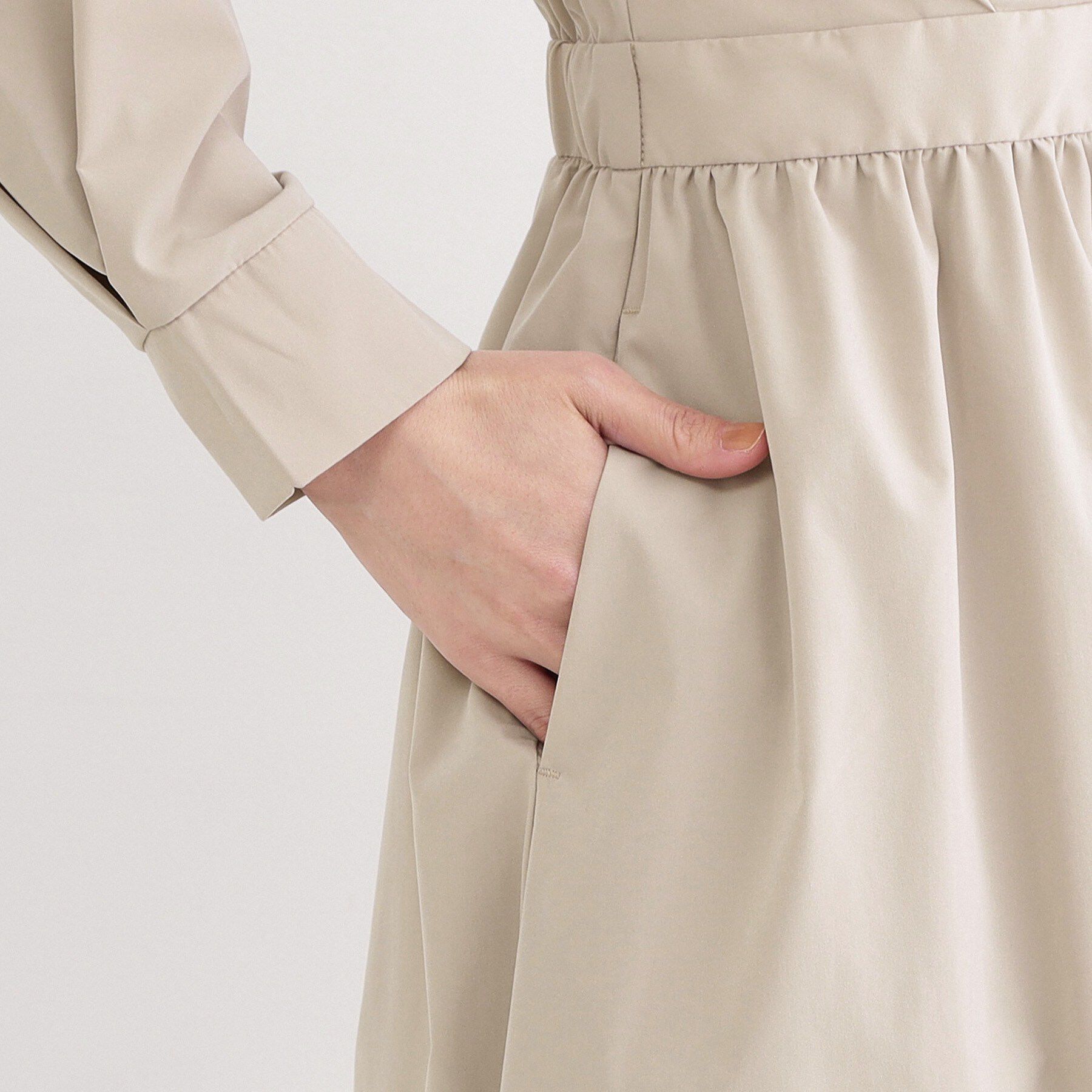 OPAQUE.CLIP「カシュクール風デザインワンピース【洗濯機OK】」|ワンピース|