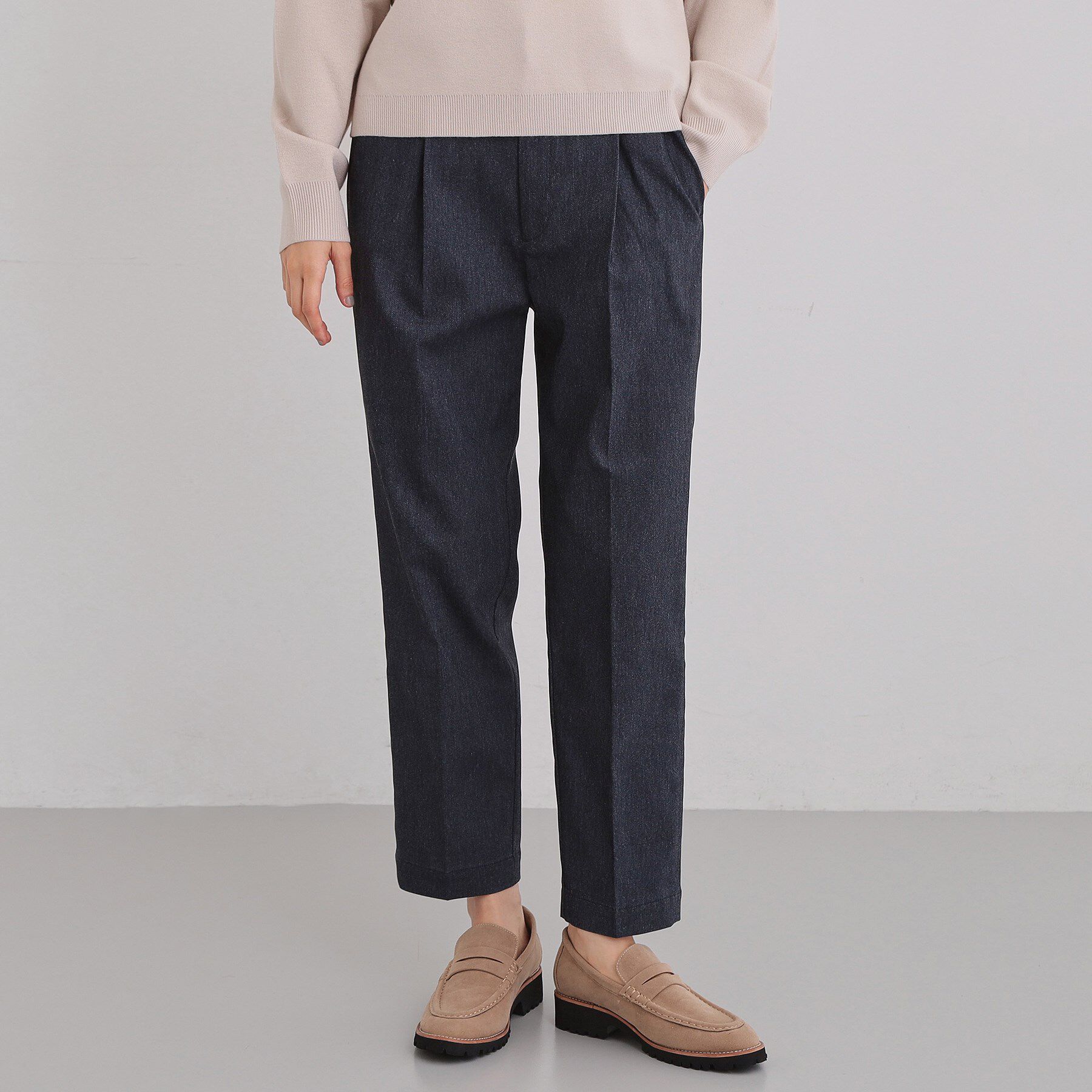 THE SHOP TK「【通勤にもデイリーにも】CAVIAN ベーシックテーパードパンツ/セットアップ可」|その他|ネイビー(494)