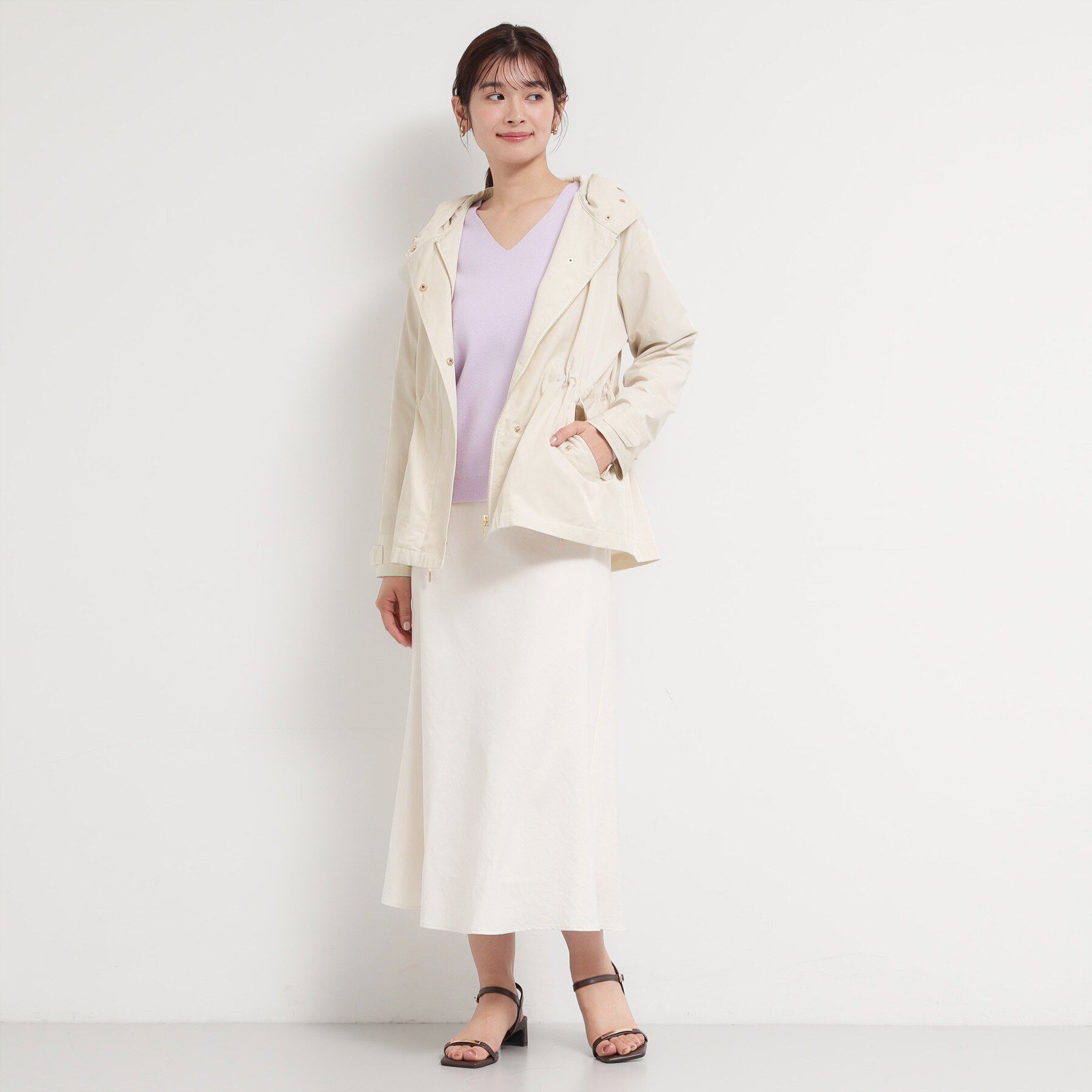 THE SHOP TK「【ウエスト調節可能ですっきり見え】フーデットブルゾン/洗える」|ブルゾン・スタジャン|