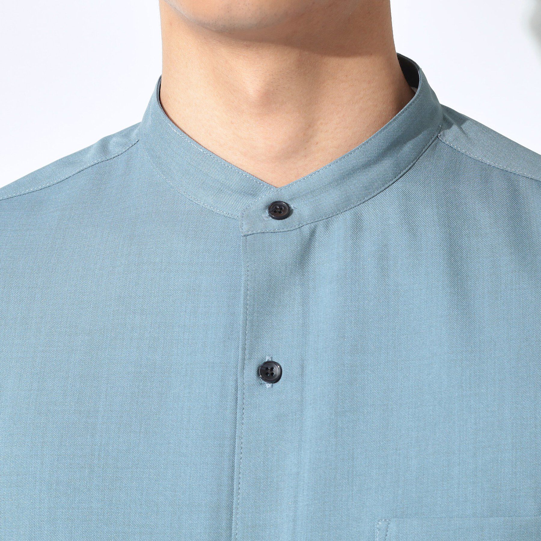 THE SHOP TK「LITE TEX バンドカラー半袖シャツ セットアップ可」|シャツ・ブラウス|